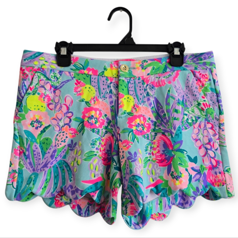 Lilly Pulitzer Buttercup Knit Scalloped Exclusive Of Trim Shorts Size 10
